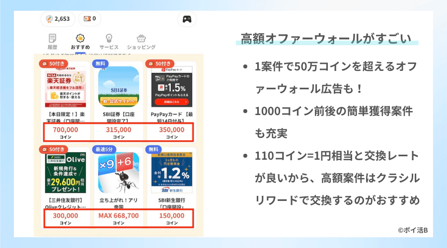 クラシルリワードの高額オファーウォール広告